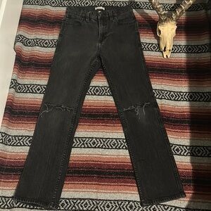 Blue Ranchwear faded black distressed slim straight jeans size 30W X 32L